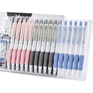 Cute Mechanical Pencil Set 0.7mm, 16 count with 30 HB Lead Refills Drafting, Art, Drawing , Aesthetic Pastel Mechanical Pencils for Girls Writing