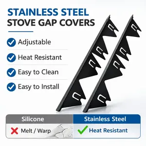 Stainless Steel Stove Slit Guard, 1/2 Counts Retractable Stove Slit Cover, Heat Resistant Durable Stove Slit Guard, Kitchen Utensils & Gadgets