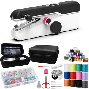 Handheld Sewing Machine for Beginners & Quick Fixes 2-Speed Mini Sewing Machine Dual Power Battery/USB-C 26-Color Thread Kit with Storage Box
