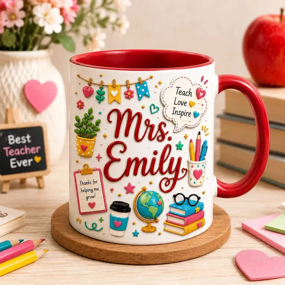 Personalized Teacher Thank You Mug - Custom Teacher Gift for Back to School and Appreciation