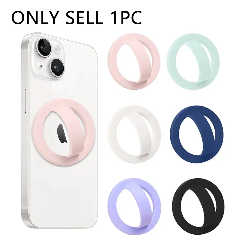 Liquid Silicone Smartphone Stand, Magnetic Ring Holder, Cell Phone Holder, Compatible with iPhone 17/16/15/14/13/12 Series Magsafe, Android Requires Magnet Circle