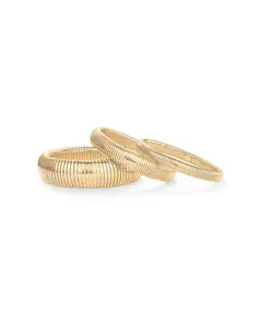 PAVOI 14K  Gold Plated Chunky Snake Chain Bangle Bracelet for Women - Stainless Steel Stretch Bracelets 8mm Wide