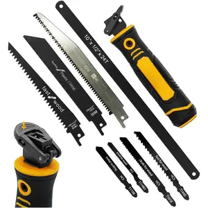 8-In-1 Multi Blades Hand Saw, Drywall Cutter. Hacksaw. Long Blade Hand Saw, Jab Saw, For Cutting Drywall, Sheetrock, Wood, Metel, Plastic, Plywood. Blade Quick Change Mechanism.