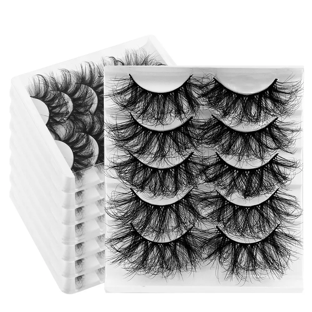 8D Fried Fluffy Faux Mink Cosmetic Strip Lashes, Dramatic Messy Volume Lashes Strips, Soft Cross Wispy Effect False Eyelashes for Natural Makeup & Special Occasions, Lash Strips, Dramatic Lashes