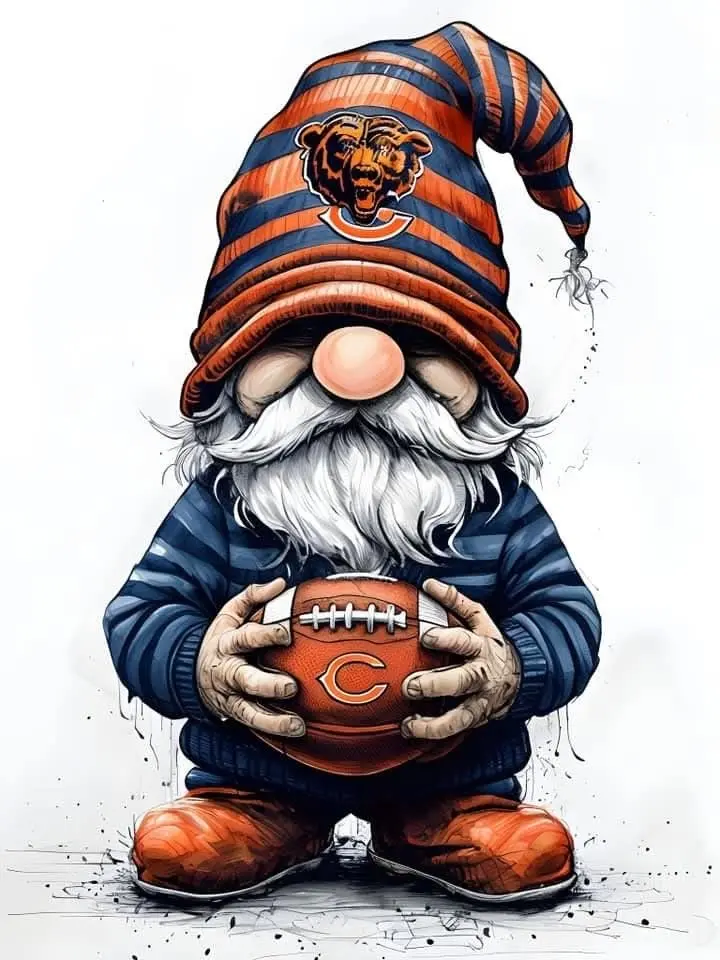 Chicago Bears Gnome Decal Sticker Car Truck Wall Mirror Phone Tumbler Bumper