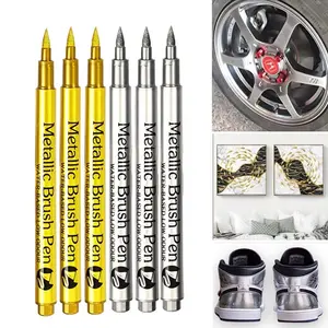 Fine Point Metal Pen Set, Silver Color Resin Mold Painting Markers, Ideal for Greeting Cards, Invitations, Art Creation, Doodle Drawing Pen