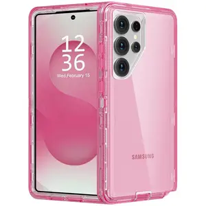 Case for Samsung Galaxy S25 Ultra S24 S23 S22 Clear 3 in 1 Heavy Duty Drop Protection Full Body Rugged Shockproof, Dust Proof 3-Layer Military Protective