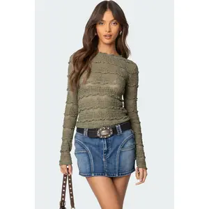 Daisey Textured Sheer Lace Top