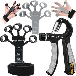 Hand Grip Strengthener and Finger Exerciser - Grip Strength Trainer 3Pcs for Muscle Building, Physical Therapy and Rehabilitation Fitness Equipment Accessories Handgrip