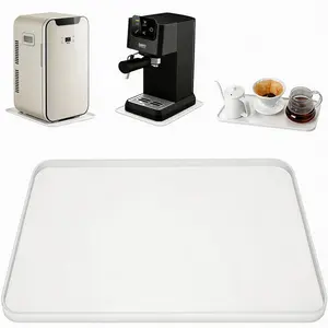 Mini Fridge Silicone Mat with Convex Edge -13.0" x 9.0" -Mini Personal Fridge Cooler Mat Prevents Appliance Leaks and Spills, Providing The Ultimate Floor Protection for Appliances Black