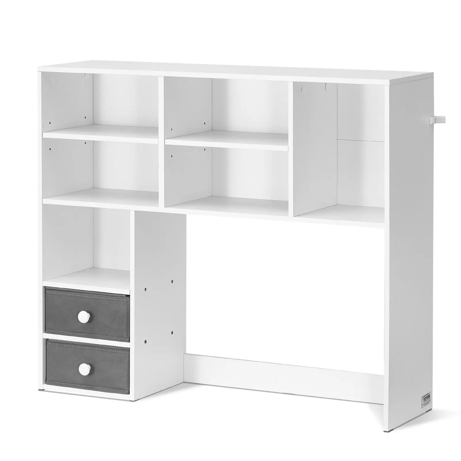 3-Tier Desktop Bookshelf with Drawers – White