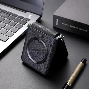 Fin Luxury Litchi PU Leather Magsafe Wireless Charge Case for Galaxy ZFlip 7 6 Flip 3 4 5 ZFlip4 Zflip5 Magnetic Shockproof Cover