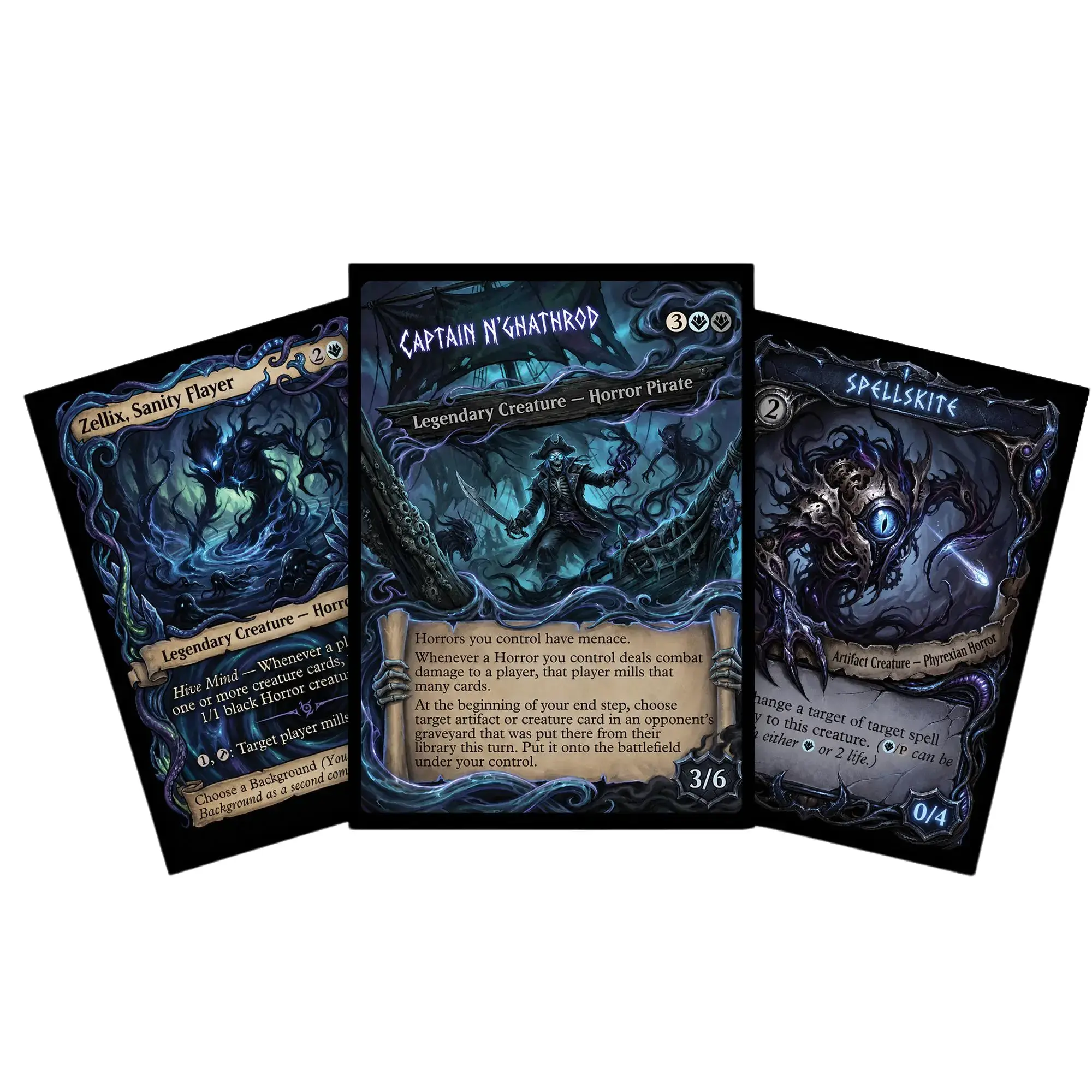 Custom Cosmic Horror Pirate Commander Deck - 100-Card Dark Fantasy, Fantasy & Sci-Fi Mill Synergy, Collector's Edition Non-Foil Card Stock