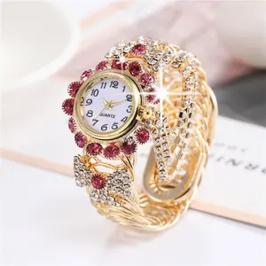 New Fashion Women's Watch Diamond Digital Quartz Female Bangle Watch