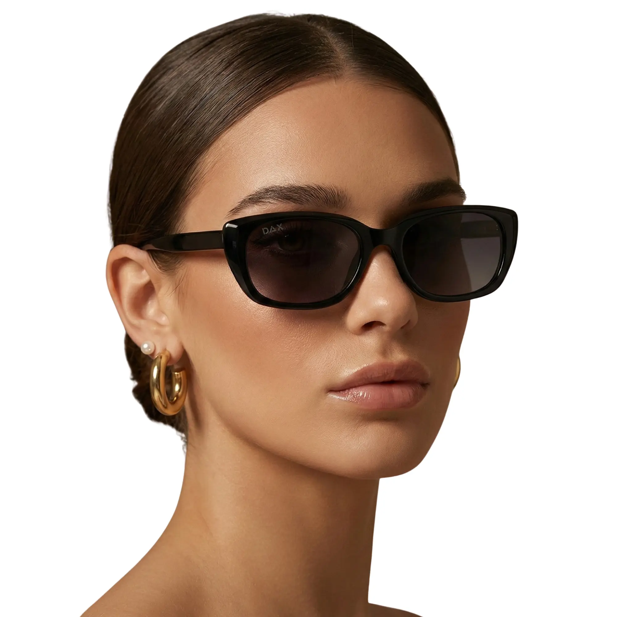 DAX EYEWEAR Jade Women's Cat-Eye Polarized Sunglasses - Hair-Friendly Lightweight Polycarbonate Frame, UV400 Protection, Stylish Accessories for Casual Wear, Trendy Styling Sunglasses, Elevate Your Style, Tac, Womens Sunglasses, Hairfriendly Fit