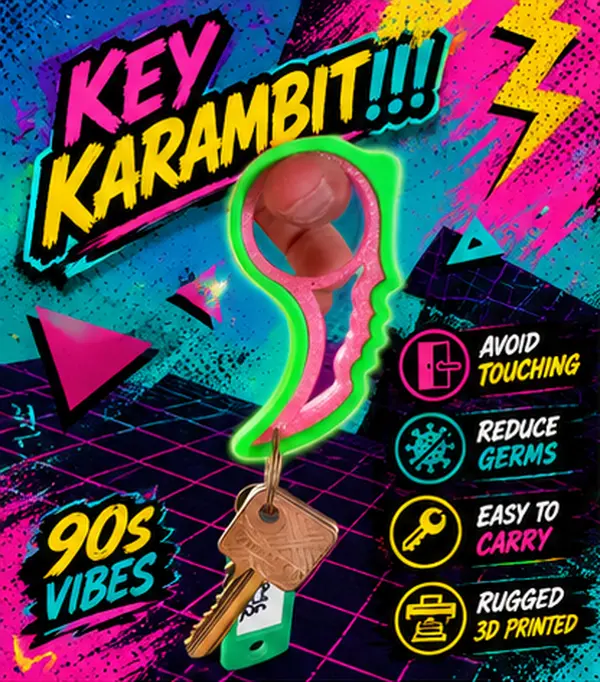 Radical 90s Key Karambit Keychain Fidget Toy
