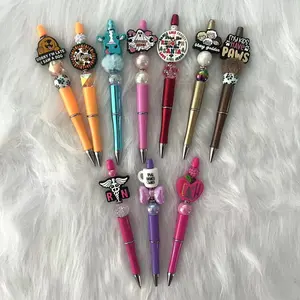 Premade focal beaded pens, DIY beaded pens with different focal beads