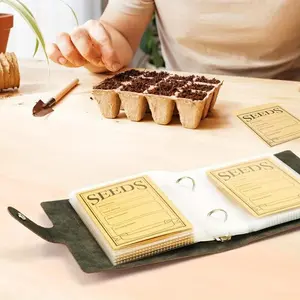 Garden Seed Storage Notebook, Seed Organizer Binder, Includes Seed Envelopes and Self-Seal Bags, Seed Packet Holder, No Seeds Included