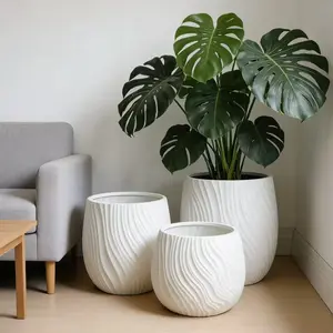 Creative Water Ripple Resin Plant Pot, Large Diameter Home Planter, Indoor Outdoor Use, All Seasons, Garden and Lawn Care, Modern Plant Pot