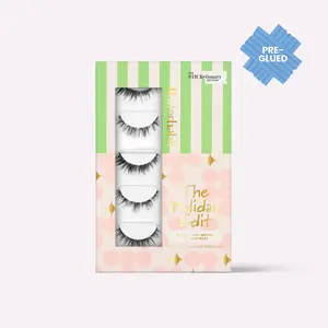 FlutterHabit The Holiday Edit Pack of 5 Pre-Glued Press-On Lash Extensions, 48+ Hour Wear
