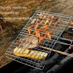 Grill fish with grill net with outdoor portable grill fish with grill tongs Grill vegetable net with grill net