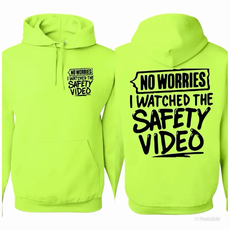 Safety Video Hoodies, work hoodie, jobsite hoodie, workwear