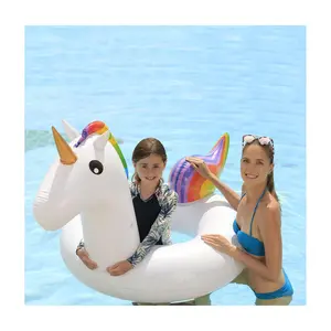 Northlight 68" Rainbow Unicorn Inflatable Pool Tube Ring Float
