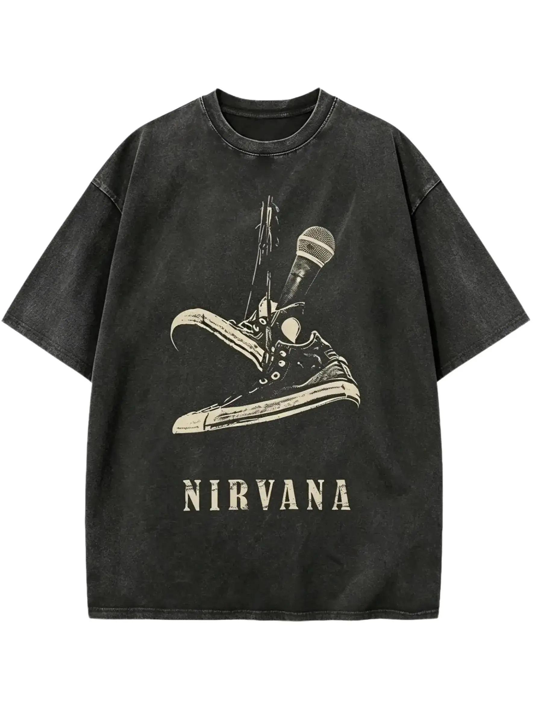 Nirvana Tee, Vintage Band Tee, 90s Rock Music Shirt, Grunge Shirt, Distressed Oversized Unisex Tee, Alternative Gift for Music Fans