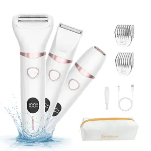 MAXROOM 3-in-1 Body Hair Trimmer for Women, 10-Minute for Full-Body Hair Removal, Painless Trimming for Bikini, Face, Underarms, Legs, IPX6 Waterproof&Easy Cleaning, Ceramic Blade, Gifts for Her,father'sdaygifts,summerhairstyles
