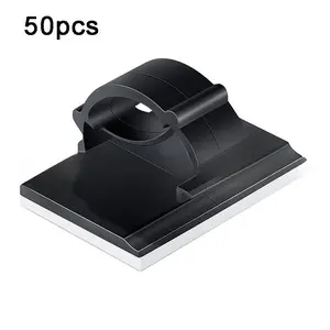 Self Adhesive Cable Clip, 50pcs Wire Management Cable Holder Clamp, Extension Cable Holder, Desk Cable Organizer, Portable Cable Tie Holder for Car, Office & Home, Cord Organizer, Desk Accessories