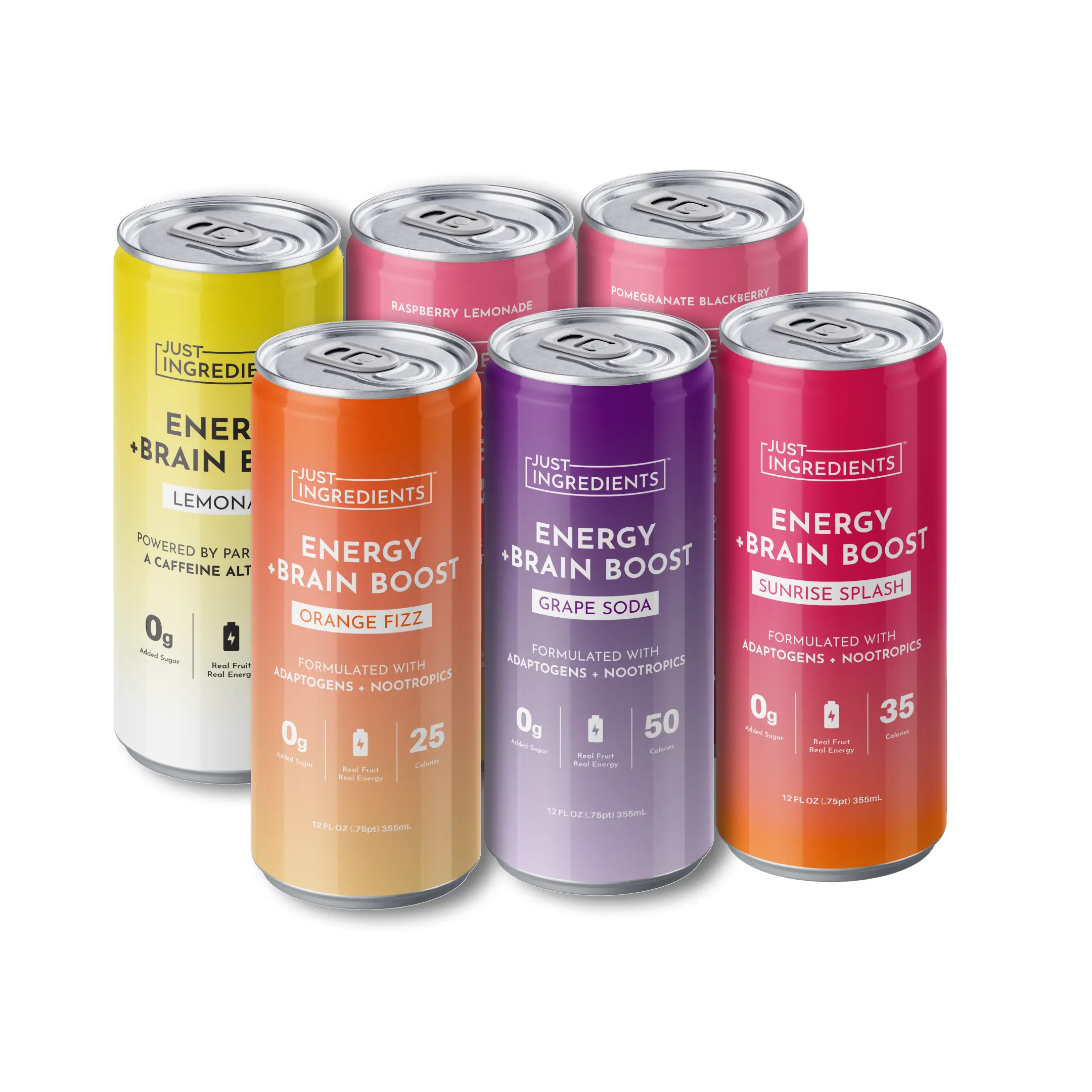 Just Ingredients Energy + Brain Boost Variety Pack - 6 Flavors