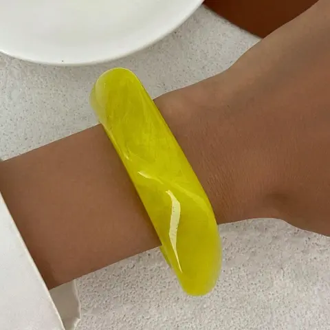 Vintage Punk Style Acrylic Resin Bracelet, Irregular Cuff Design, Minimalist Jewelry for Women, Perfect for Daily Wear & Parties, Trendy Stack Bangle, Fashionable Bracelet, Stackable bracelets, Irregular Shape Bracelets