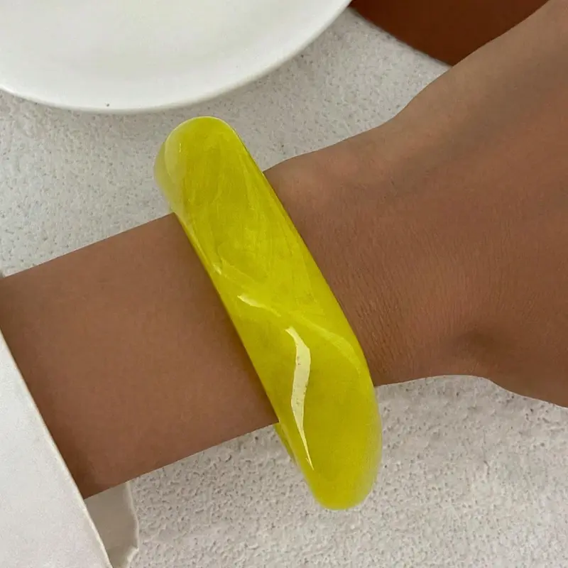 Vintage Punk Style Acrylic Resin Bracelet, Irregular Cuff Design, Minimalist Jewelry for Women, Perfect for Daily Wear & Parties, Trendy Stack Bangle, Fashionable Bracelet, Stackable bracelets, Irregular Shape Bracelets