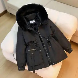 Women's thick wool lined parka coat, women's winter coat, weather resistant jacket, hooded jacket with pocketsRAIMENTRY