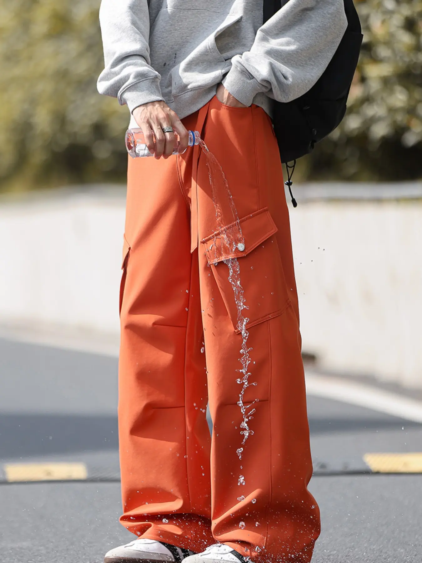Unisex Outdoor Casual Pants, Casual Trousers, Mountain Style, Slight Waterproof Windproof Straight Leg, Adjustable Cuffs, Hiking Camping Trekking