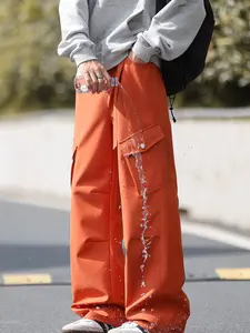 Unisex Outdoor Casual Pants, Casual Trousers, Mountain Style, Slight Waterproof Windproof Straight Leg, Adjustable Cuffs, Hiking Camping Trekking