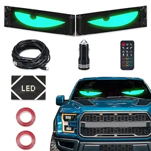 Devil Eyes Light for Cars (2-Pack) – 23.4x4.7 inch LED Eyes for Car Windshield | Perfect Sync, Programmable Patterns, App/Remote Control | for Sedans, SUVs, Medium Trucks – Custom Dynamic Sign