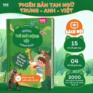 Vietnamese&English&Chinese Talking book for kid— an interactive educational toy with rich sound effects (over 2000); electronic travel toy for ages 3–8; sensory assistive tool for children with autism; toddler birthday gift