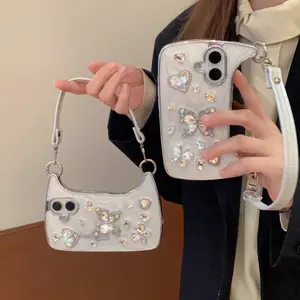 Compatible with for iPhone 17 Pro Max /17 Air/16 Plus /15/14/13 Butterfly heart-shaped three-dimensional phone case HN1224-06