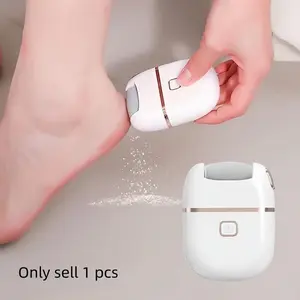 Rechargeable Electric Foot Callus Remover, Pedicure Tool, Portable Foot File, Foot Rasp, 3 Replaceable Grinding Heads, Thick Polishing Head for Rough Skin, USB Charging, Portable and Easy to Use