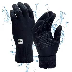 DRYMILE Alpine Waterproof Gloves - Warm Thermal Fleece Touchscreen Winter Gloves for Men & Women - Work Hiking Skiing Running Biking Riding Glove. Ideal for Cold Weather - M Black