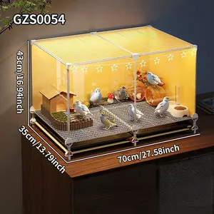 Transparent Small Pigeon Cage for Home Indoor Use, Large Duck Cage for Quails, Pet House Breeding Box, Scenery Building Empty Cage, Bird Cage