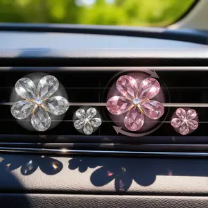 Queen’s Land 4PCS Flower Car Air Vent Clip Decoration, Cute Car Accessories & Perfect Gift for Women & Girls, Car Decor, Accessories for Cars, Trucks, Suvs,Christmas Gift,Holiday Gift