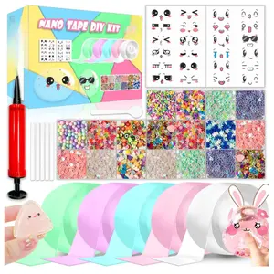 Summer Spring Gift Nano Tape Bubble Kit, Color Double Sided Tape Elastic Bubbles DIY Craft Kit, Squishy Ball, Party Favors and Fidget Toys for Girls, Boys, Kids