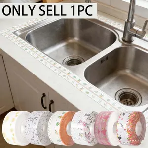 1 Rolls High-Gloss Elongated Caulk Strip for Toilet Base – Waterproof Sealing Tape for Bathroom Vanity Sink