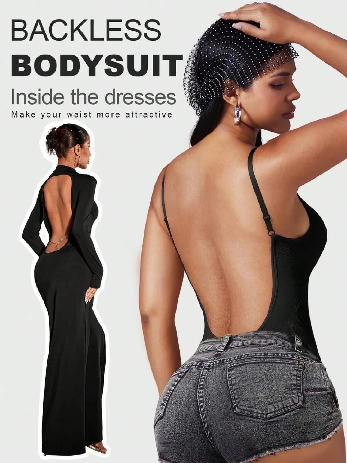 Seamless Chic Shapewear Romper, Underwear, Full Coverage Tummy Control & Breast Support, Backless Thong Compression Garment, Breathable, Postpartum & Daily Wear