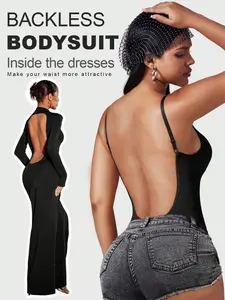 Seamless Shapewear Romper, Full Coverage Tummy Control & Breast Support, Backless Thong Compression Garment, Breathable, Postpartum & Daily Wear