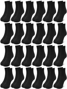 24 Pairs Children Boys Kid Socks Knee High Socks 1-14 Years, School, Sports, Home Use, All Seasons Comfortable Breathable, Casual Style