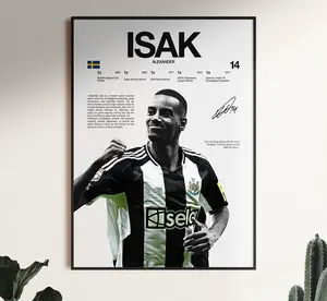 Alexander Isak Poster, Liverpool Wall Print, Football , Soccer Decor, Premier League Print, Sweden Football, Football Gift - POSTER NO FRAME