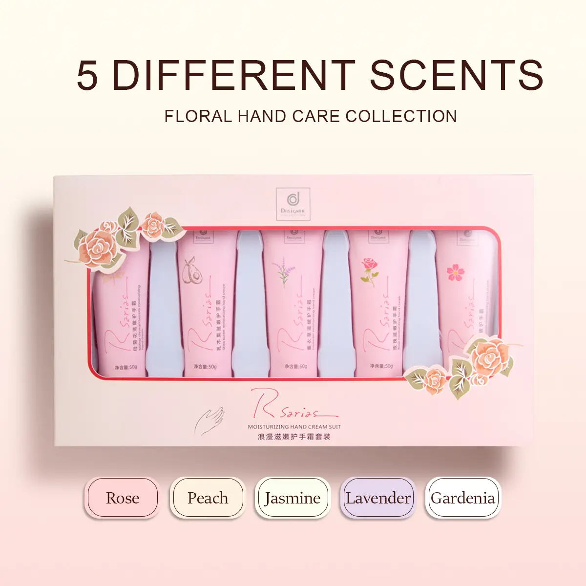 【Rsarias】loral Hand Cream Set – Moisturizing for Dry Hands, Random Floral Scent, Daily Nourishment, Compact Travel Size, Helps Soothe Cracked Skin